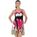 Music Hip Hop Text Black White 3d Show Some Back Chiffon Dress