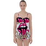 Music Hip Hop Text Black White 3d Babydoll Tankini Top