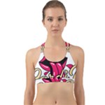 Music Hip Hop Text Black White 3d Back Web Sports Bra