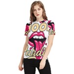 Music Hip Hop Text Black White 3d Women s Short Sleeve Rash Guard
