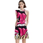 Music Hip Hop Text Black White 3d Cocktail Party Halter Sleeveless Dress With Pockets