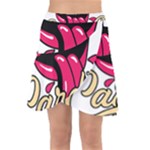 Music Hip Hop Text Black White 3d Wrap Front Skirt