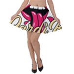 Music Hip Hop Text Black White 3d Velvet Skater Skirt