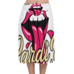 Music Hip Hop Text Black White 3d Velvet Flared Midi Skirt