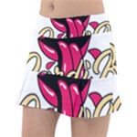 Music Hip Hop Text Black White 3d Classic Tennis Skirt