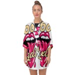 Music Hip Hop Text Black White 3d Half Sleeve Chiffon Kimono