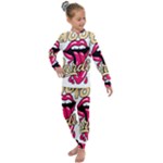 Music Hip Hop Text Black White 3d Kids  Long Sleeve Set 