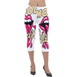 Music Hip Hop Text Black White 3d Lightweight Velour Capri Leggings 