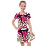 Music Hip Hop Text Black White 3d Kids  Cross Web Dress