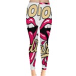 Music Hip Hop Text Black White 3d Inside Out Leggings