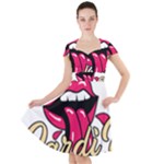 Music Hip Hop Text Black White 3d Cap Sleeve Midi Dress