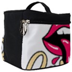 Music Hip Hop Text Black White 3d Make Up Travel Bag (Big)