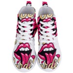 Music Hip Hop Text Black White 3d Women s Lightweight High Top Sneakers