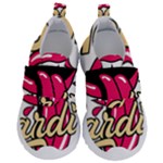 Music Hip Hop Text Black White 3d Kids  Velcro No Lace Shoes
