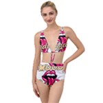 Music Hip Hop Text Black White 3d Tied Up Two Piece Swimsuit