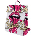 Music Hip Hop Text Black White 3d Flap Top Backpack