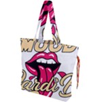 Music Hip Hop Text Black White 3d Drawstring Tote Bag
