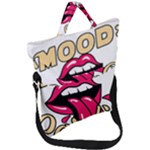 Music Hip Hop Text Black White 3d Fold Over Handle Tote Bag