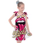 Music Hip Hop Text Black White 3d Kids  Tie Up Tunic Dress