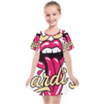 Music Hip Hop Text Black White 3d Kids  Smock Dress