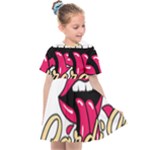 Music Hip Hop Text Black White 3d Kids  Sailor Dress