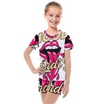 Music Hip Hop Text Black White 3d Kids  Mesh T-Shirt and Shorts Set