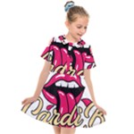 Music Hip Hop Text Black White 3d Kids  Short Sleeve Shirt Dress