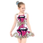 Music Hip Hop Text Black White 3d Kids  Skater Dress Swimsuit