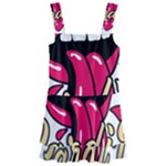 Music Hip Hop Text Black White 3d Kids  Layered Skirt Swimsuit