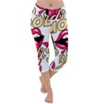 Music Hip Hop Text Black White 3d Lightweight Velour Capri Yoga Leggings