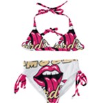 Music Hip Hop Text Black White 3d Kids  Classic Bikini Set