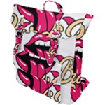 Music Hip Hop Text Black White 3d Buckle Up Backpack