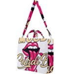 Music Hip Hop Text Black White 3d Square Shoulder Tote Bag