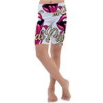Music Hip Hop Text Black White 3d Kids  Lightweight Velour Cropped Yoga Leggings