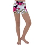 Music Hip Hop Text Black White 3d Kids  Lightweight Velour Yoga Shorts