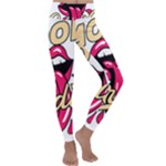 Music Hip Hop Text Black White 3d Kids  Lightweight Velour Classic Yoga Leggings