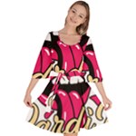 Music Hip Hop Text Black White 3d Velour Kimono Dress