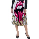 Music Hip Hop Text Black White 3d Classic Velour Midi Skirt 
