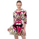 Music Hip Hop Text Black White 3d Mini Skater Shirt Dress