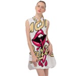 Music Hip Hop Text Black White 3d Sleeveless Shirt Dress