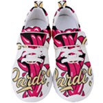 Music Hip Hop Text Black White 3d Women s Velcro Strap Shoes
