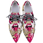 Music Hip Hop Text Black White 3d Pointed Oxford Shoes