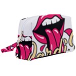 Music Hip Hop Text Black White 3d Wristlet Pouch Bag (Large)