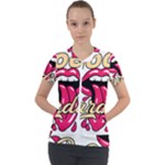 Music Hip Hop Text Black White 3d Short Sleeve Zip Up Jacket