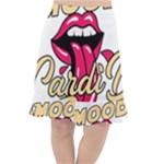 Music Hip Hop Text Black White 3d Fishtail Chiffon Skirt