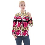 Music Hip Hop Text Black White 3d Women s Long Sleeve Pocket Shirt