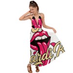 Music Hip Hop Text Black White 3d Backless Maxi Beach Dress