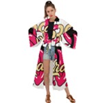 Music Hip Hop Text Black White 3d Maxi Kimono