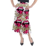 Music Hip Hop Text Black White 3d Midi Mermaid Skirt