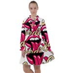Music Hip Hop Text Black White 3d All Frills Chiffon Dress